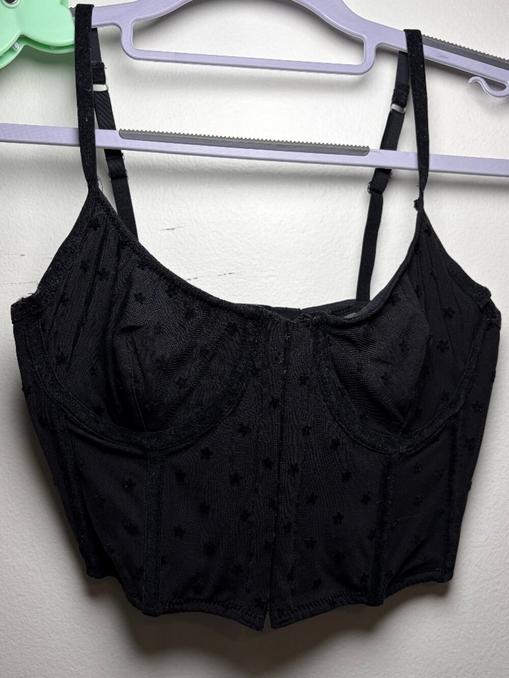 Celestial Black Star Top - Out From Under Urban Outfitters Mesh Corset Size SP